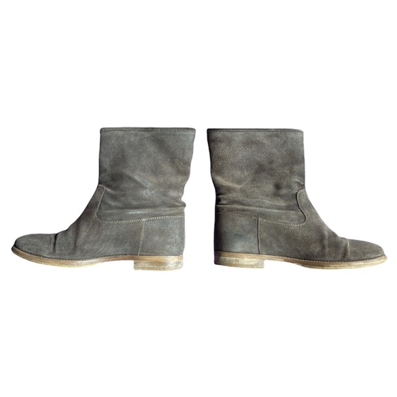 JCrew Langston Interior Wedge Ankle Boots Suede Green Slouch Shaft Boots Size 9 - Picture 6 of 16